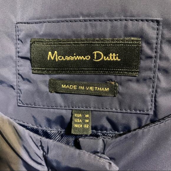 Massimo Dutti Jacket Size M Wide Sleeve Belted Navy - Picture 3 of 12